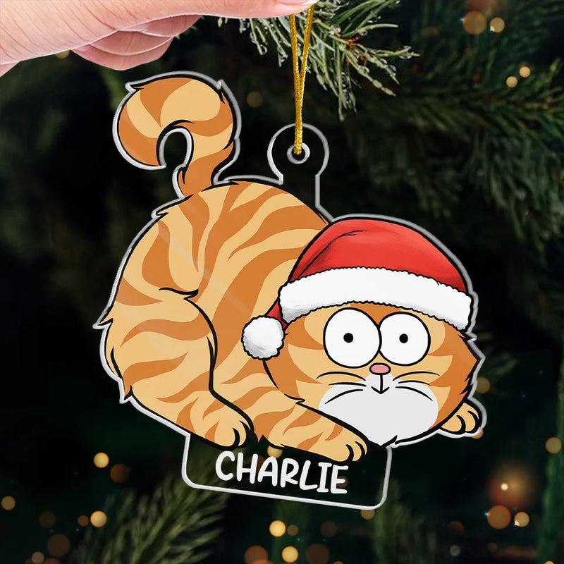 Wishing You A Very Meowy Christmas - Cat Personalized Custom Ornament - Acrylic Custom Shaped - Christmas Gift For Pet Owners, Pet Lovers