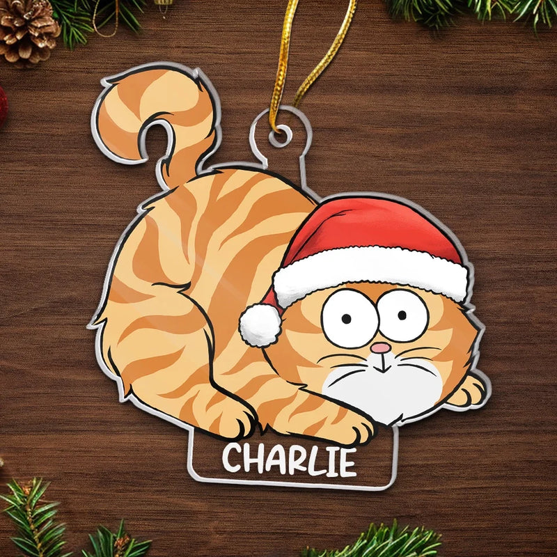 Wishing You A Very Meowy Christmas - Cat Personalized Custom Ornament - Acrylic Custom Shaped - Christmas Gift For Pet Owners, Pet Lovers