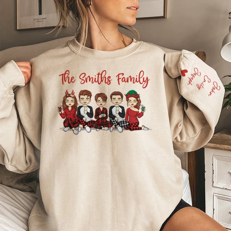 Christmas Is All About Making Memories With Those We Love - Family Personalized Custom Unisex Sweatshirt With Design On Sleeve - Christmas Gift For Family Members