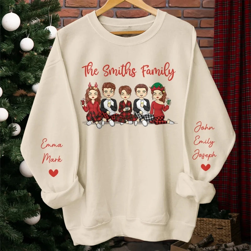 Christmas Is All About Making Memories With Those We Love - Family Personalized Custom Unisex Sweatshirt With Design On Sleeve - Christmas Gift For Family Members