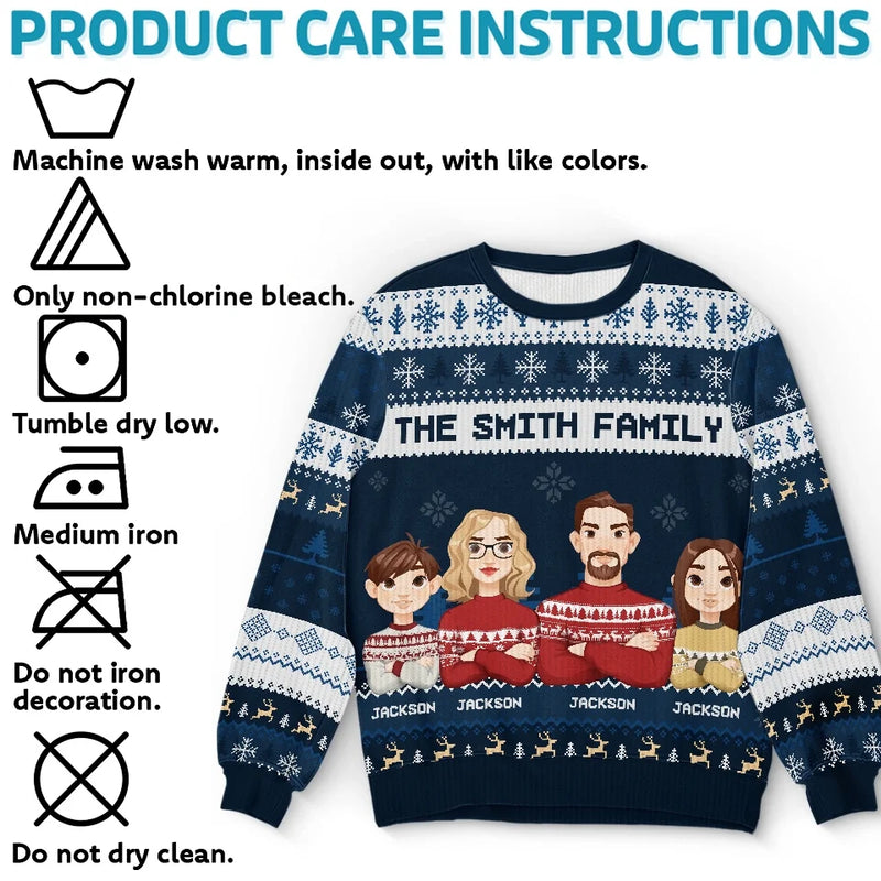 Christmas Is A Reminder Of The Joy That Family Brings - Family Personalized Custom Ugly Sweatshirt - Unisex Wool Jumper - Christmas Gift For Family Members