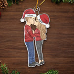 Kisses Are The Best Christmas Gift - Couple Personalized Custom Ornament - Acrylic Custom Shaped - Christmas Gift For Husband Wife, Anniversary