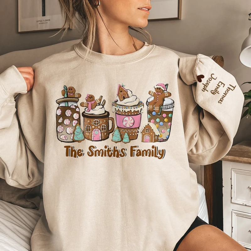 Let's Skip The Presents And Get Right To The Cookies - Family Personalized Custom Unisex Sweatshirt With Design On Sleeve - Christmas Gift For Family Members