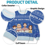 Lights Fill The Streets Spreading So Much Cheer - Family Personalized Custom Ugly Sweatshirt - Unisex Wool Jumper - Christmas Gift For Family Members