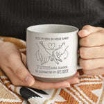 Sisters Will Always Be Connected By Heart - Bestie Personalized Custom Pottery Mug - Gift For Best Friends, BFF, Sisters