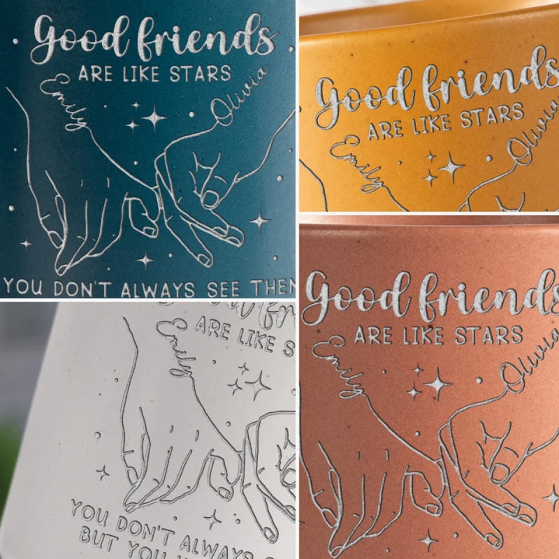Good Friends Are Like Stars - Bestie Personalized Custom Pottery Mug - Gift For Best Friends, BFF, Sisters