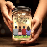 Custom Name Sibling Gifts for Brothers and Sisters - Personalized Mason Jar Light
