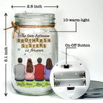 Custom Name Sibling Gifts for Brothers and Sisters - Personalized Mason Jar Light