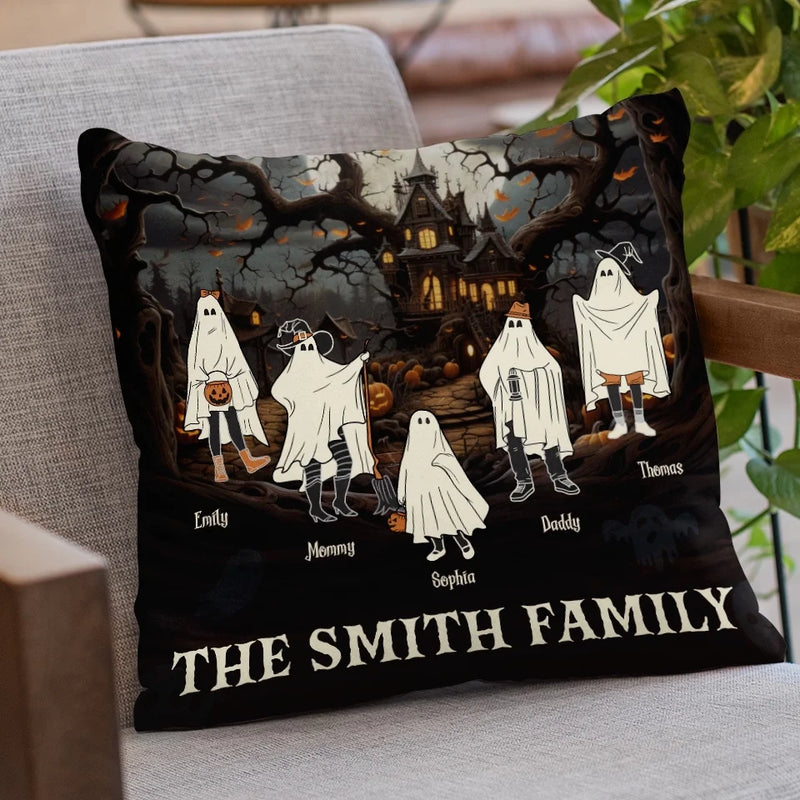 Family Time Is The Best Time Especially When It’s Spooky Season - Family Personalized Custom Pillow - Halloween Gift For Family Members