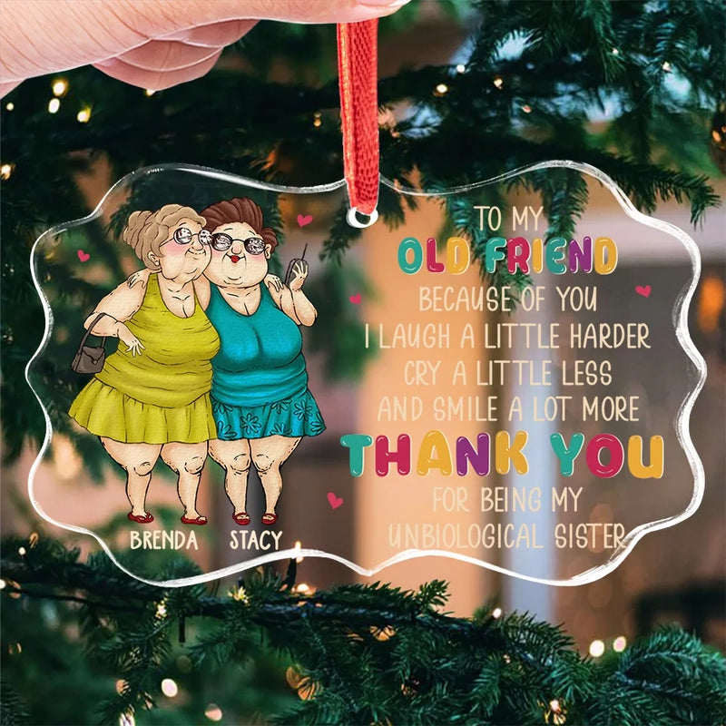 Friends Are Great, Old Friends Are Better - Bestie Personalized Custom Benelux Glass Ornament - Christmas Gift For Best Friends, BFF, Sisters