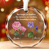 Friendship Is The Flower That Never Fades - Bestie Personalized Custom Circle Glass Ornament - Christmas Gift For Best Friends, BFF, Sisters