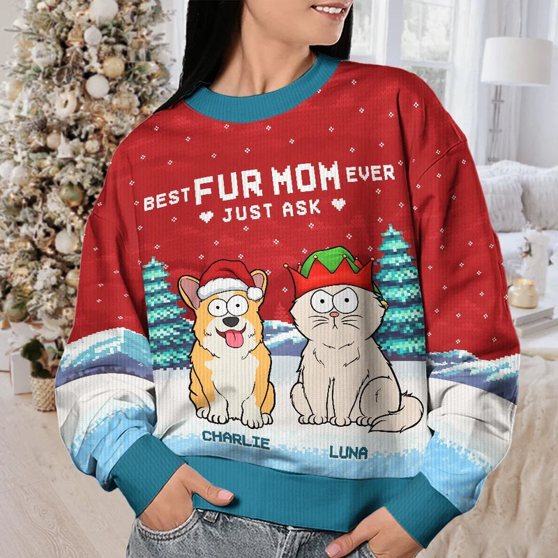 A Cozy Way To Celebrate Christmas With Your Furry Friends - Dog & Cat Personalized Custom Ugly Sweatshirt - Unisex Wool Jumper - Christmas Gift For Pet Owners, Pet Lovers