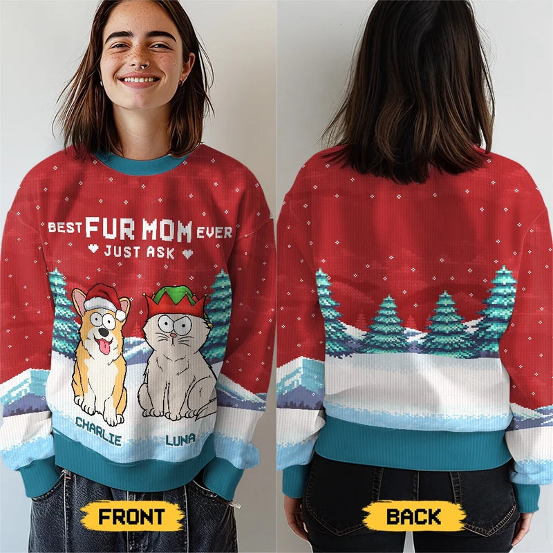 A Cozy Way To Celebrate Christmas With Your Furry Friends - Dog & Cat Personalized Custom Ugly Sweatshirt - Unisex Wool Jumper - Christmas Gift For Pet Owners, Pet Lovers