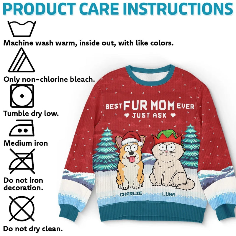 A Cozy Way To Celebrate Christmas With Your Furry Friends - Dog & Cat Personalized Custom Ugly Sweatshirt - Unisex Wool Jumper - Christmas Gift For Pet Owners, Pet Lovers
