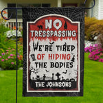 Custom Family Name Funny Halloween No Trespassing Decor - Personalized Flag