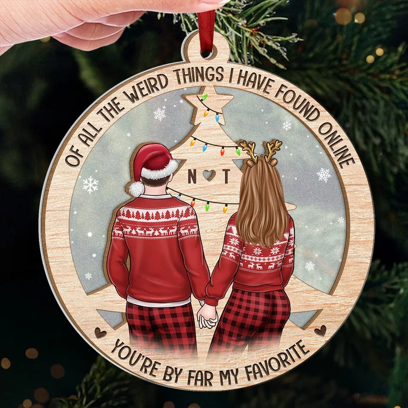 You're The Best Thing I've Ever Found On The Internet - Couple Personalized Custom Wood & Acrylic Ornament - Christmas Gift For Husband Wife, Anniversary