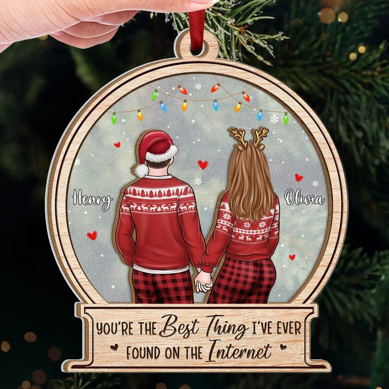 Love Recognizes No Barriers - Couple Personalized Custom Wood & Acrylic Ornament - Christmas Gift For Husband Wife, Anniversary