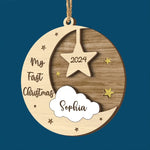 Custom Name My First Christmas Baby Gifts - Personalized 2 Layers Ornament