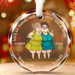 We'll Be Friends Until We're Old And Senile - Bestie Personalized Custom Circle Glass Ornament - Christmas Gift For Best Friends, BFF, Bestie