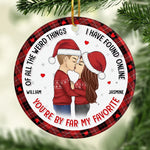 Custom Name Romantic Christmas Gifts for Couples - Personalized Ceramic Ornament