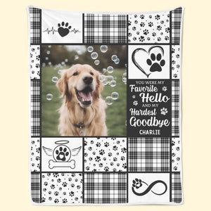 Custom Photo You Were My Sweetest Hello And Hardest Goodbye - Memorial Personalized Custom Blanket - Sympathy Gift For Pet Owners, Pet Lovers