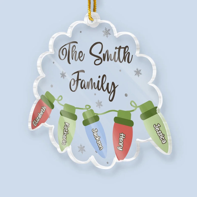 Making Spirits Bright Round The Clock - Family Personalized Custom Ornament - Acrylic Custom Shaped - Christmas Gift For Family Members