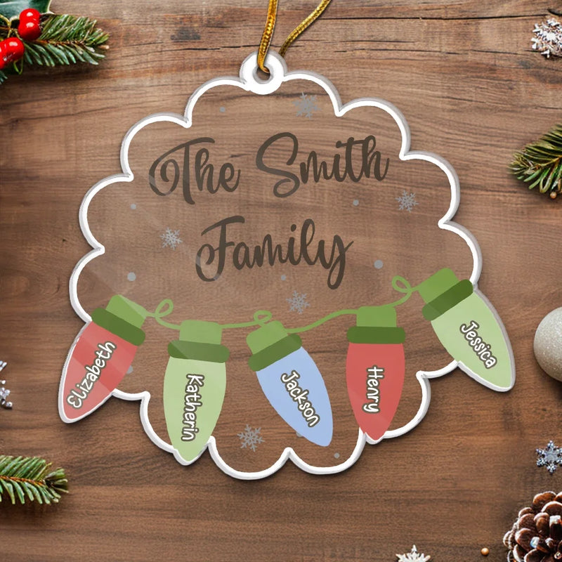 Making Spirits Bright Round The Clock - Family Personalized Custom Ornament - Acrylic Custom Shaped - Christmas Gift For Family Members