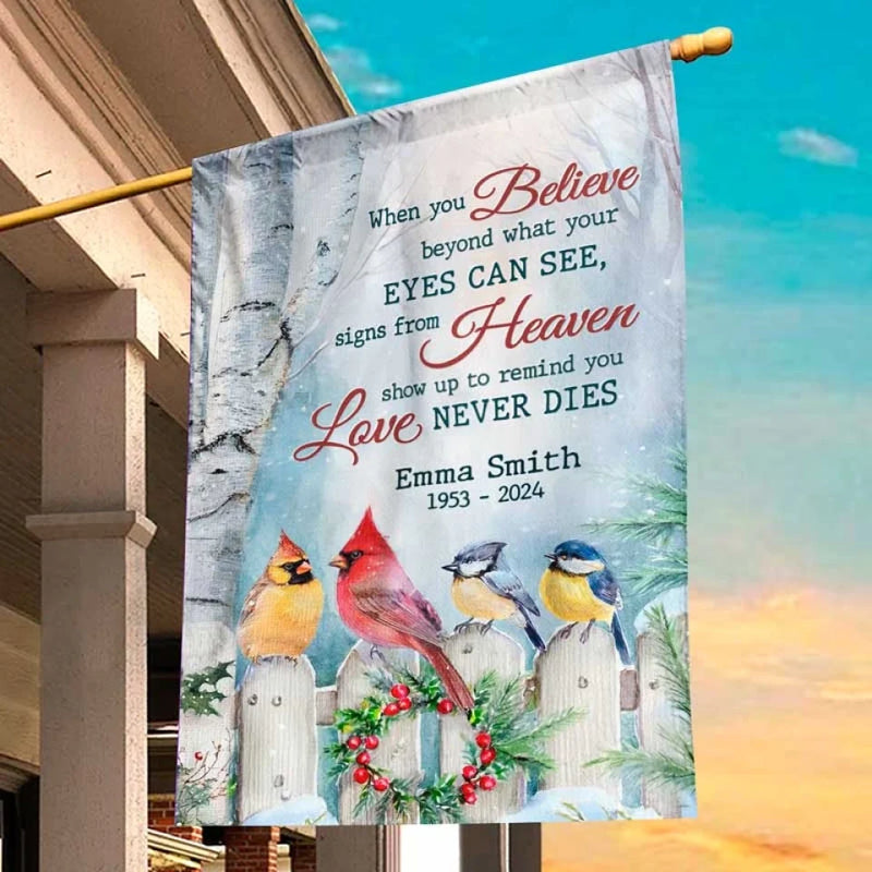 Forever Cherished, Never Forgotten - Memorial Personalized Custom Flag - Sympathy Gift For Family Members