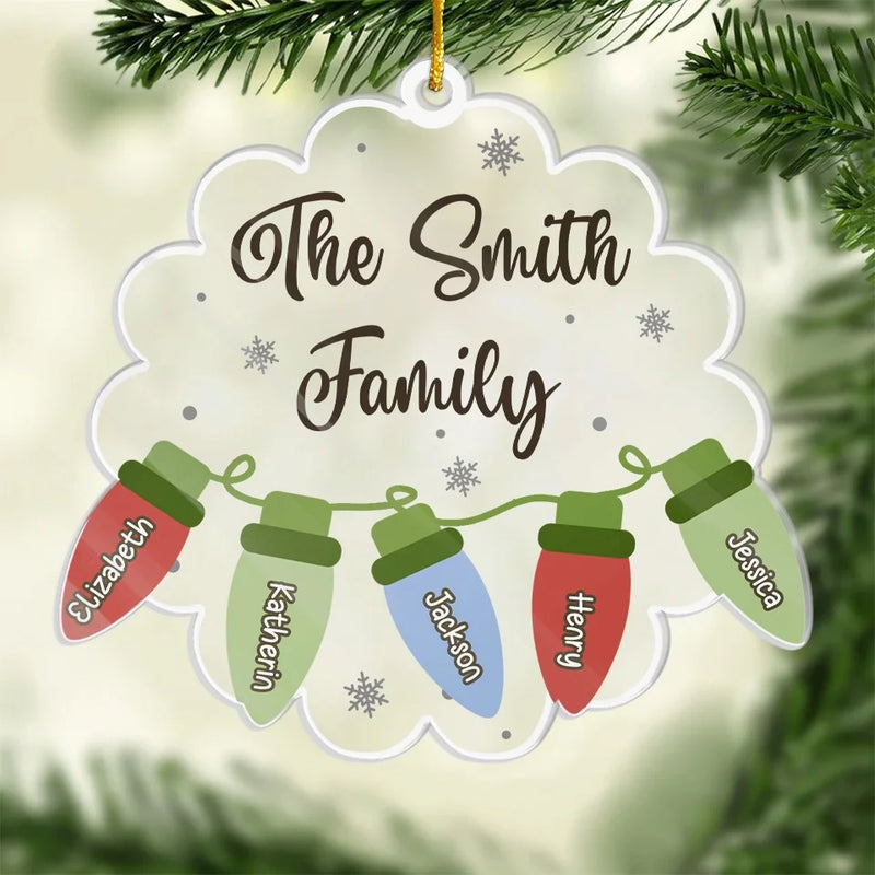 Making Spirits Bright Round The Clock - Family Personalized Custom Ornament - Acrylic Custom Shaped - Christmas Gift For Family Members