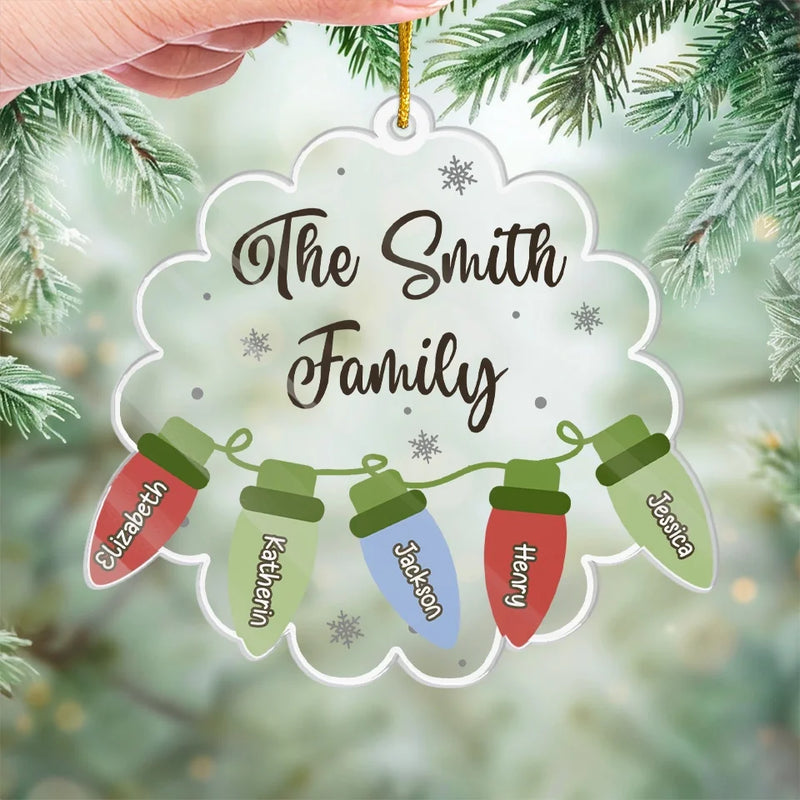 Making Spirits Bright Round The Clock - Family Personalized Custom Ornament - Acrylic Custom Shaped - Christmas Gift For Family Members