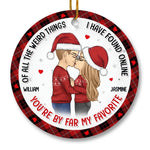 Custom Name Romantic Christmas Gifts for Couples - Personalized Ceramic Ornament