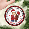 Warm Hugs And Mistletoe Kisses - Couple Personalized Custom Ornament - Ceramic Round Shaped - Christmas Gift For Husband Wife, Anniversary