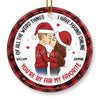 Warm Hugs And Mistletoe Kisses - Couple Personalized Custom Ornament - Ceramic Round Shaped - Christmas Gift For Husband Wife, Anniversary