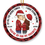 Custom Name Romantic Christmas Gifts for Couples - Personalized Ceramic Ornament