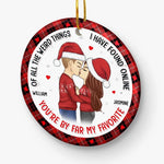 Custom Name Romantic Christmas Gifts for Couples - Personalized Ceramic Ornament