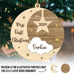 Custom Name My First Christmas Baby Gifts - Personalized 2 Layers Ornament