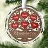 Grandchildren Fill A Place In Your Heart - Family Personalized Custom Circle Glass Ornament - Christmas Gift For Mom, Grandma