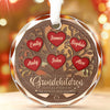 Grandchildren Fill A Place In Your Heart - Family Personalized Custom Circle Glass Ornament - Christmas Gift For Mom, Grandma