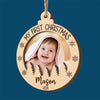 Custom Photo First Christmas Snuggles, First Christmas Giggles - Family Personalized Custom Shaped 2 Layered Wood Christmas Ornament - Christmas Gift For Baby Kids, Newborn Baby