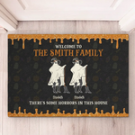 There's Some Horrors In This House - Family Personalized Custom Home Decor Decorative Mat - Halloween Gift For Family Members