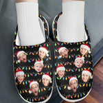 Custom Photo My Favorite Color Is Christmas Lights - Family Personalized Custom Fluffy Slippers - Christmas Gift For Family