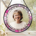 Custom Photo In Every Heartbeat, Your Love Lives On - Memorial Personalized Custom Stained Glass Window Hanging Suncatcher - Sympathy Gift For Family