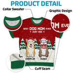 Custom Name Christmas Dog Mom Gifts - Personalized Adult Short Sleeve Sweater
