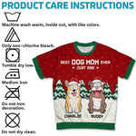 Custom Name Christmas Dog Mom Gifts - Personalized Adult Short Sleeve Sweater