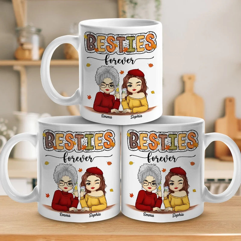 Hello, Autumn - Besties Personalized Custom Mug - Autumn Fall Gift For Best Friends, BFF, Sisters