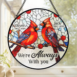 Their Spirit Dances On The Wings Of Every Bird - Memorial Personalized Custom Stained Glass Window Hanging Suncatcher - Sympathy Gift For Family