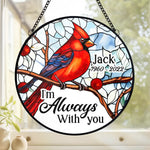 Their Spirit Dances On The Wings Of Every Bird - Memorial Personalized Custom Stained Glass Window Hanging Suncatcher - Sympathy Gift For Family