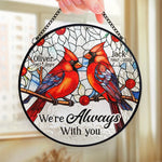 Their Spirit Dances On The Wings Of Every Bird - Memorial Personalized Custom Stained Glass Window Hanging Suncatcher - Sympathy Gift For Family