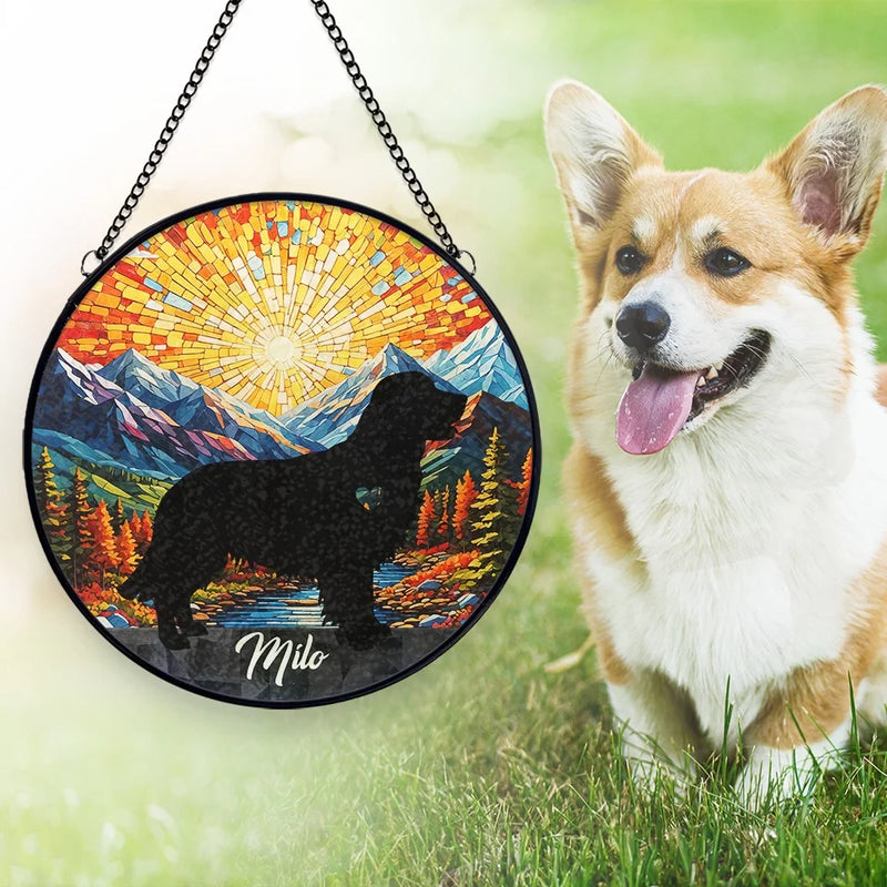A Faithful Friend Is Never Forgotten - Memorial Personalized Custom Stained Glass Window Hanging Suncatcher - Sympathy Gift For Pet Owners, Pet Lovers