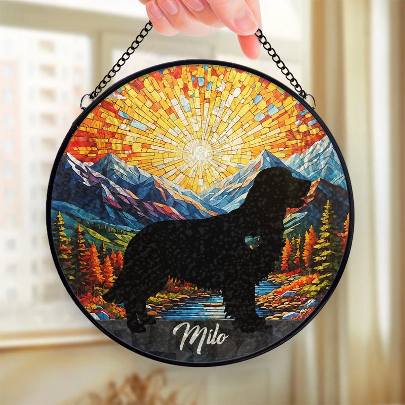 A Faithful Friend Is Never Forgotten - Memorial Personalized Custom Stained Glass Window Hanging Suncatcher - Sympathy Gift For Pet Owners, Pet Lovers